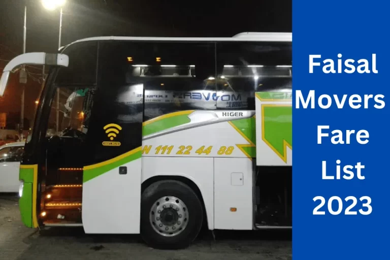 Updated Faisal Movers Fare List 2023 | Ticket Price